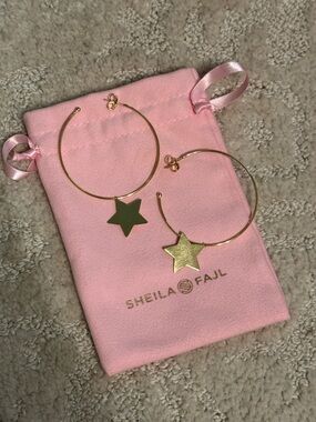 Sheila Fajl Phoenix Star Hoops - Brushed 18k Gold Plated